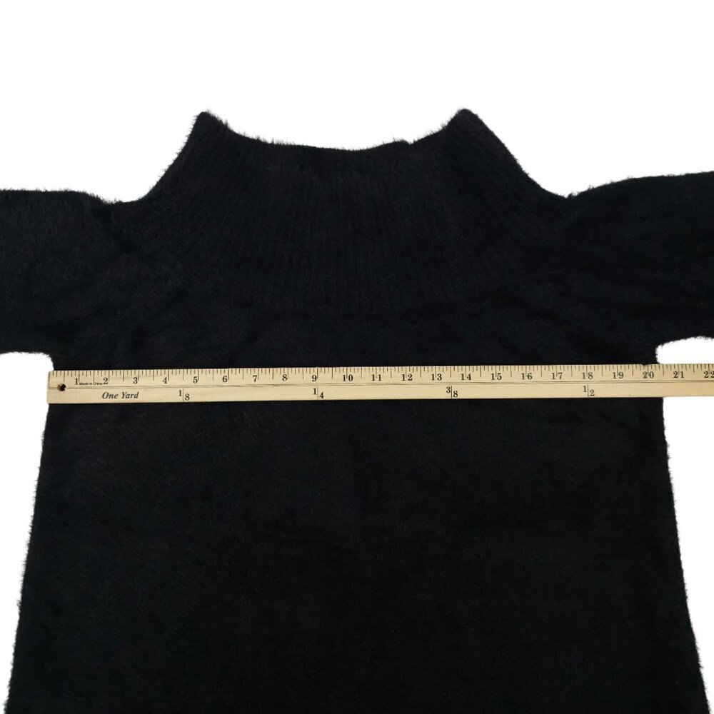 Loft Sweater Fuzzy Womens L Pullover Ribbed Wide Mock Neck Essential Tunic NEW - Picture 4 of 16